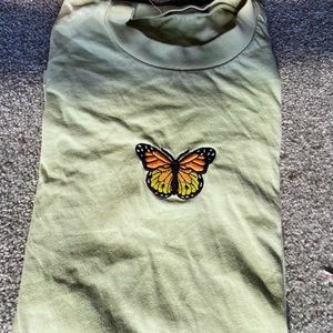 Green Brandy Melville butterfly top